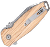 CRKT Squid II Linerlock Olive Wood Folding M390 Pocket Knife 2496W
