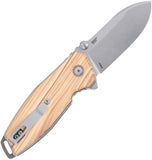CRKT Squid II Linerlock Olive Wood Folding M390 Pocket Knife 2496W