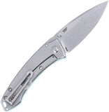 CRKT Tuna Compact Framelock Aqua Blue G10 & Stainless Folding 14C28N Pocket Knife 2522B