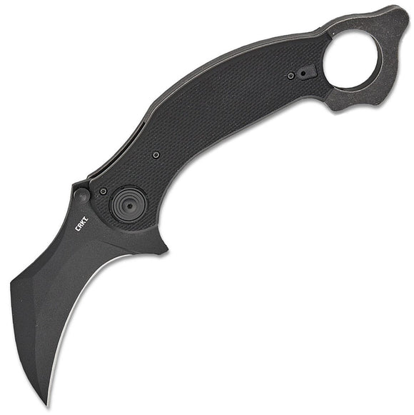 CRKT Du Hoc Deadbolt Lock A/O Black G10 Folding D2 Steel Pocket Knife 2635