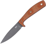 CRKT Soldotna Brown Micarta 1095 Carbon Steel Fixed Blade Knife w/ Sheath 3029