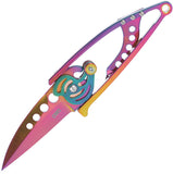 CRKT Snap Lock Mechanism Iridescent Stainless Steel Folding 420J2 Pocket Knife 5102P