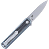 CRKT Pup Linerlock Black & Blue GRN Folding AUS-10 Drop Pt Pocket Knife 7070