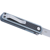 CRKT Pup Linerlock Black & Blue GRN Folding AUS-10 Drop Pt Pocket Knife 7070