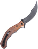 CRKT Ritual Compact Linerlock A/O Brown Micarta Folding 12C27 Pocket Knife 7465