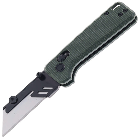 Bestechman Cicada's Wing Crossbar Lock Green & Gold Resin Folding