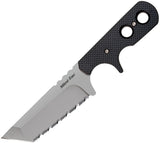 Cold Steel Mini Tac Tanto Serrated Stainless Fixed Blade Black Handle Knife 49HTFSZ