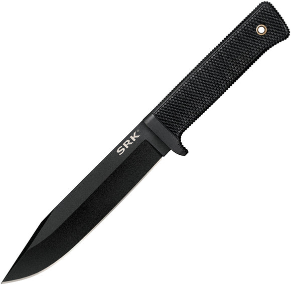 Cold Steel SRK Black Carbon Steel Clip Pt Fixed Blade Knife w/ Sheath 49LCKCP