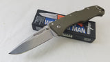 COLD STEEL OD Green Working Man Straight Folding Pocket Knife - 54NVG