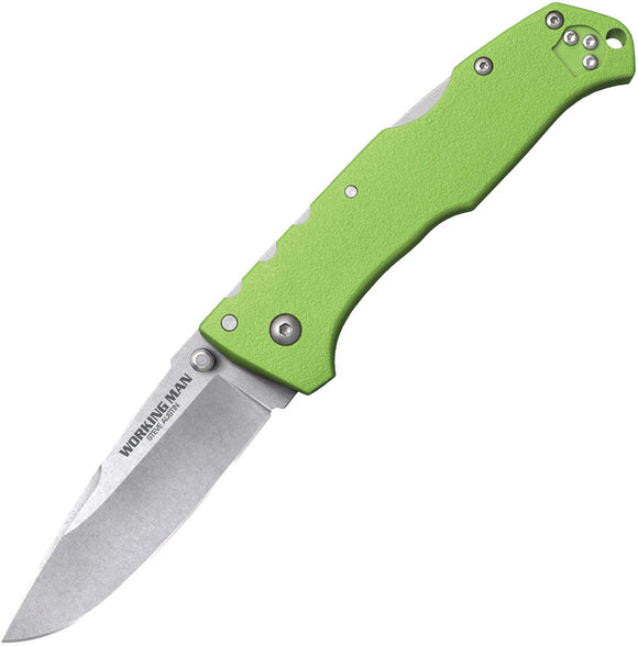 COLD STEEL Neon Green Working Man Straight Folding Pocket Knife - 54NVLM