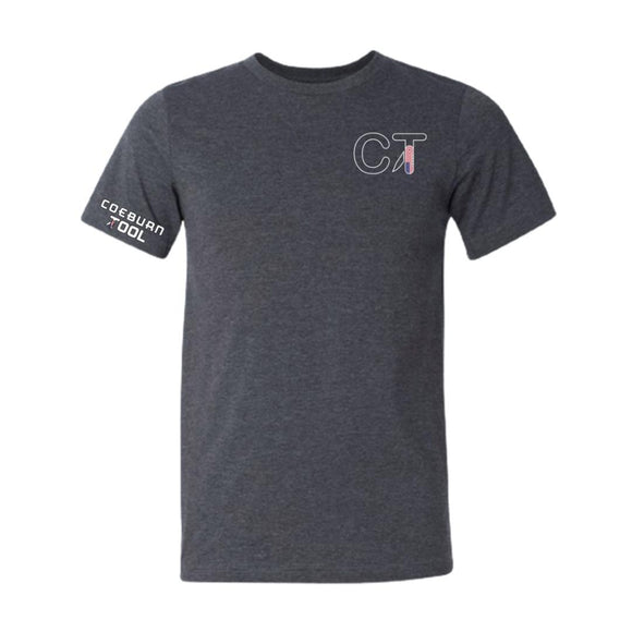 Coeburn Tool American Flag SM Outline Logo Dark Heather Gray Short Sleeve T-Shirt w/ Solid Coeburn Sleeve XL