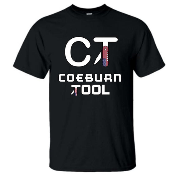 Coeburn Tool American Flag Full LG Logo Black Short Sleeve T-Shirt L