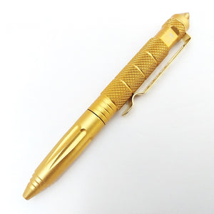 Coeburn Tool Gold Aluminum Tactical Writing Pen w/ Refill & Pocket Clip T3013