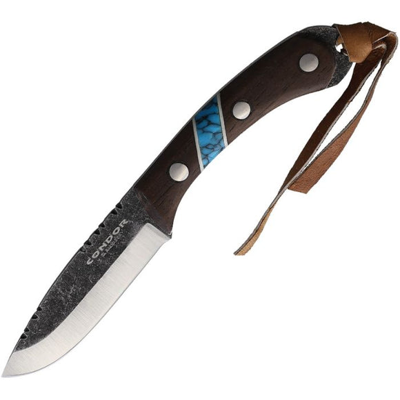 Condor Blue River Fixed Blade Neck Knife Walnut Wood 1095HC Fixed Blade Knife 283923HC