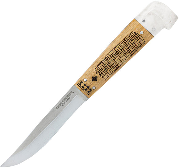 Condor Samicarta Hickory Wood & White Micarta 14C28N Fixed Blade Knife 286038SK