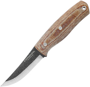 Condor Kambo Pukko Natural Micarta 1075 Carbon Steel Fixed Blade Knife 397330HC