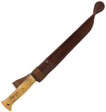 Condor Leuku Burnt American Hickory Wood 1075HC Fixed Blade Knife K397373HC
