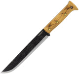 Condor Leuku Burnt American Hickory Wood 1075HC Fixed Blade Knife K397373HC