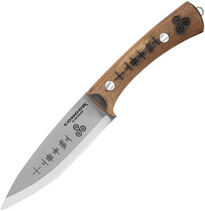 Condor Druid Walnut Wood 1095HC Fixed Blade Knife w/ Sheath 397445HC