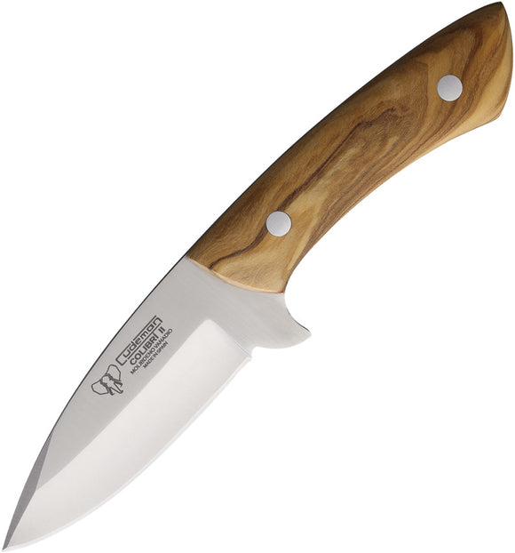 Cudeman Colibri II Olive Wood Vanadium Molybdenum Fixed Blade Knife w/ Sheath 135L