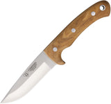 Cudeman Olive Wood Vanadium Molybdenum Fixed Blade Knife w/ Belt Sheath 151L