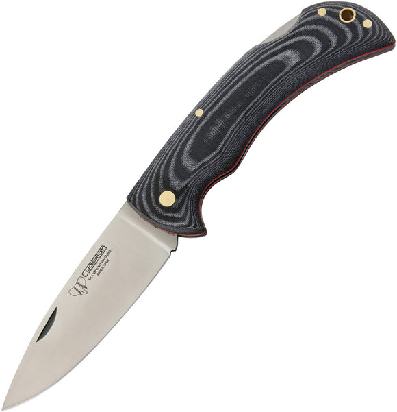 Cudeman Lockback Hunter Black Micarta Folding Molybdenum Pocket Knife 325M