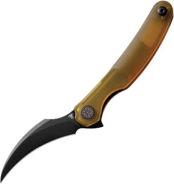 Cavol Mantis C09 Linerlock Yellow Ultem Folding Black Elmax Pocket Knife C09UD