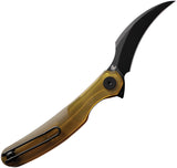 Cavol Mantis C09 Linerlock Yellow Ultem Folding Black Elmax Pocket Knife C09UD