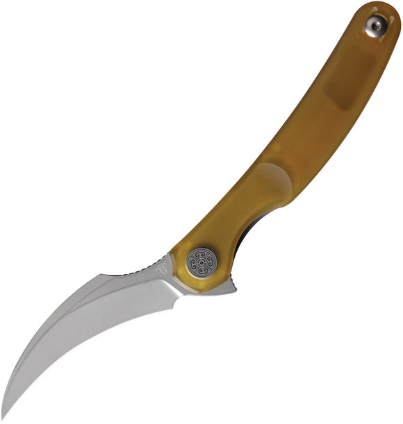 Cavol Mantis C09 Linerlock Yellow Ultem Folding Elmax Pocket Knife C09UW