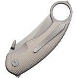 Cavol Kobra Button Lock Karambit Gray Titanium Folding S90V Pocket Knife C10GAW