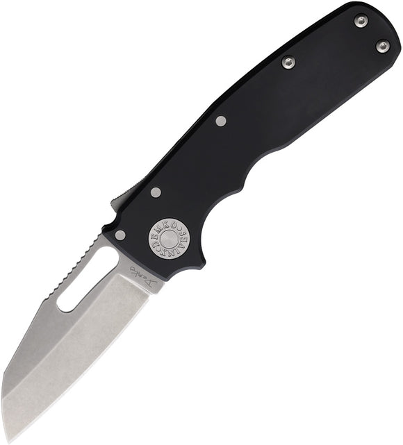 Demko AD 20.5 Shark-Lock Black Aluminum Folding CPM-20CV Sheepsfoot Knife 09623