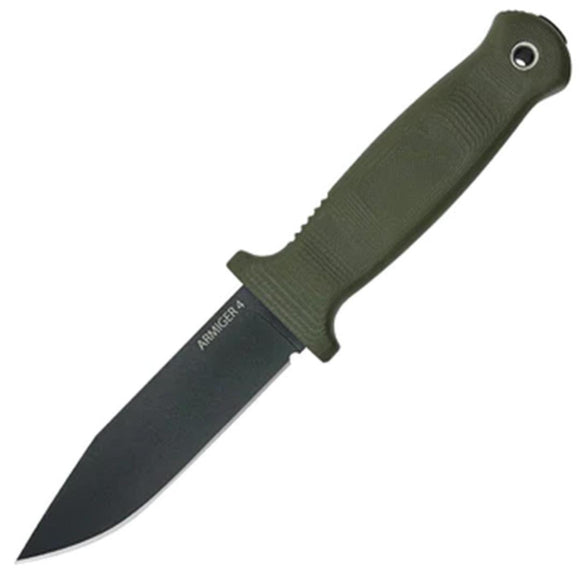 Demko Armiger 4 OD Green 80CrV2 Clip Pt Fixed Blade Knife w/ Belt Sheath 09654