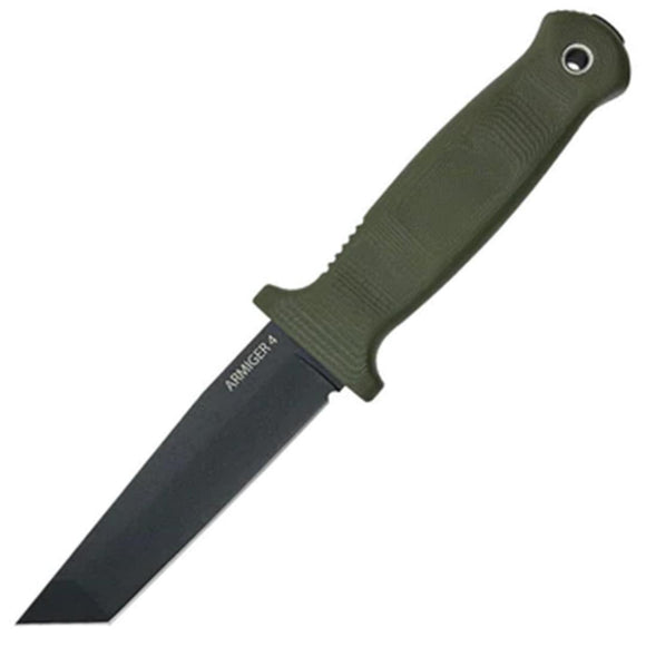 Demko Armiger 4 OD Green 80CrV2 Tanto Fixed Blade Knife w/ Belt Sheath 09657