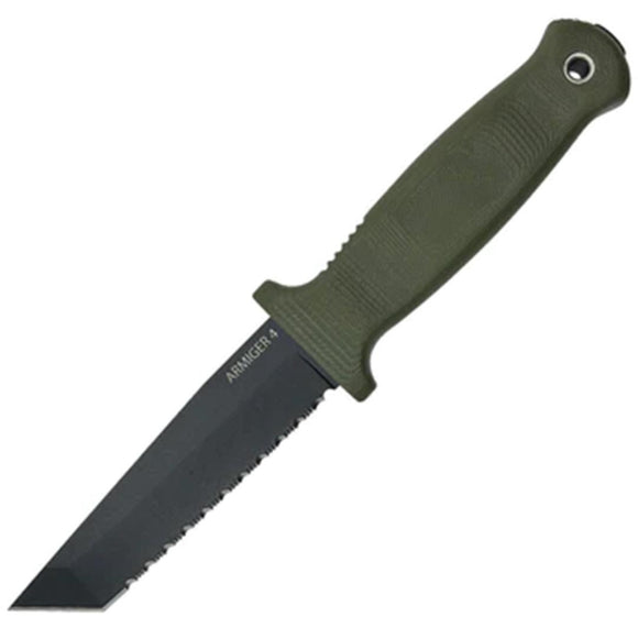 Demko Armiger 4 OD Green 80CrV2 Serrated Tanto Fixed Blade Knife w/ Sheath 09658