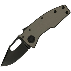 Demko Nano Shark Shark-Lock Stealth Artillery Gray Aluminum Folding 20CV Clip Pt Knife 19242
