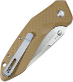 DOTS Gear Hercules LinQ Lock Brown G10 Folding K110 Pocket Knife A104901