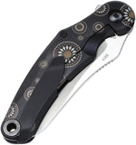 DOTS Gear Grebe Framelock Black Titanium Folding CPM-20CV Pocket Knife A105301