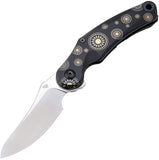 DOTS Gear Grebe Framelock Black Titanium Folding CPM-20CV Pocket Knife A105301