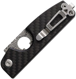 Daggerr Knives Cigar Slip Joint Twill Carbon Fiber Folding Damascus Pocket Knife CGRCFD