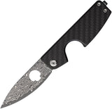 Daggerr Knives Cigar Slip Joint Twill Carbon Fiber Folding Damascus Pocket Knife CGRCFD