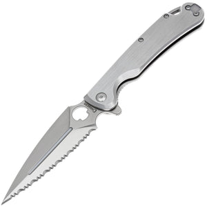 Daggerr Knives Arrow Framelock Stainless Steel Folding D2 Serrated Pocket Knife F21FSSS
