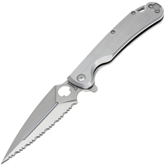 Daggerr Knives Arrow Framelock Stainless Steel Folding D2 Serrated Pocket Knife F21FSSS