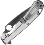Daggerr Knives Zhalo Framelock Gray Stainless Folding VG-10 Serrated Pocket Knife F22FSSSV