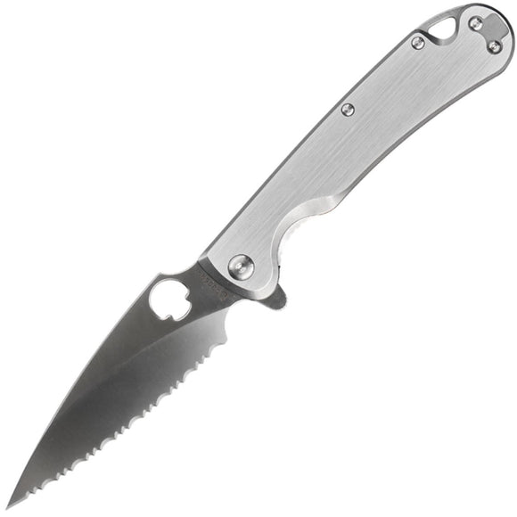 Daggerr Knives Sting Framelock Stainless Steel Folding D2 Serrated Pocket Knife F22FSSS