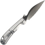 Daggerr Knives Pelican Framelock Gray Stainless Folding VG-10 Serrated Pocket Knife F23FSSSV