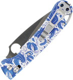Daggerr Knives Sting Slim Crossbar Lock Gzhel Blue & White G10 Folding VG-10 Pocket Knife FM022SGZH