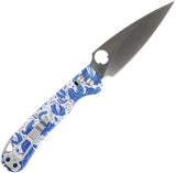 Daggerr Knives Sting Slim Crossbar Lock Gzhel Blue & White G10 Folding VG-10 Pocket Knife FM022SGZH