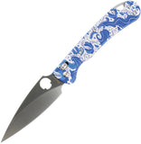Daggerr Knives Sting Slim Crossbar Lock Gzhel Blue & White G10 Folding VG-10 Pocket Knife FM022SGZH