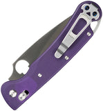 Daggerr Knives Sting Slim Crossbar Lock Purple G10 Folding Satin VG-10 Pocket Knife FM022SPRS
