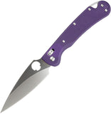 Daggerr Knives Sting Slim Crossbar Lock Purple G10 Folding Satin VG-10 Pocket Knife FM022SPRS